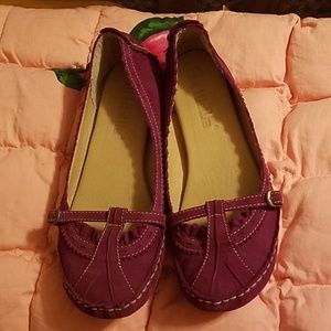Purple Leather Flats